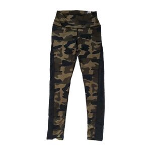 Infinitely Strong Camo Leggings Womens S Army Green Mesh Gym Workout Run Lounge